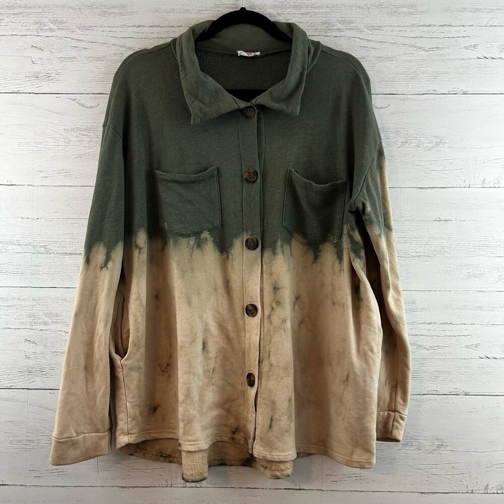 Fantastic Fawn Bleach Dye Oversized Shacket Size‎ S